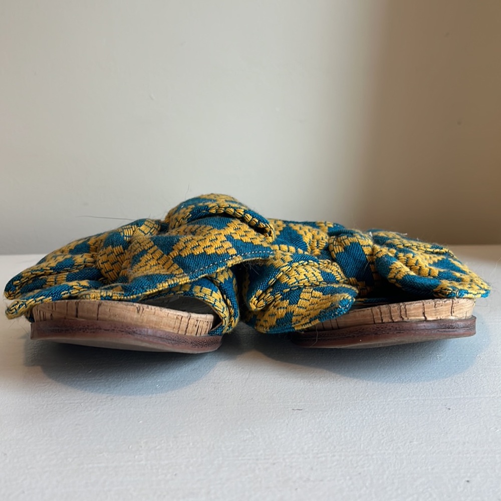 Sam Edelman Blue and Yellow Patterned Sandals - Picture 6 of 12